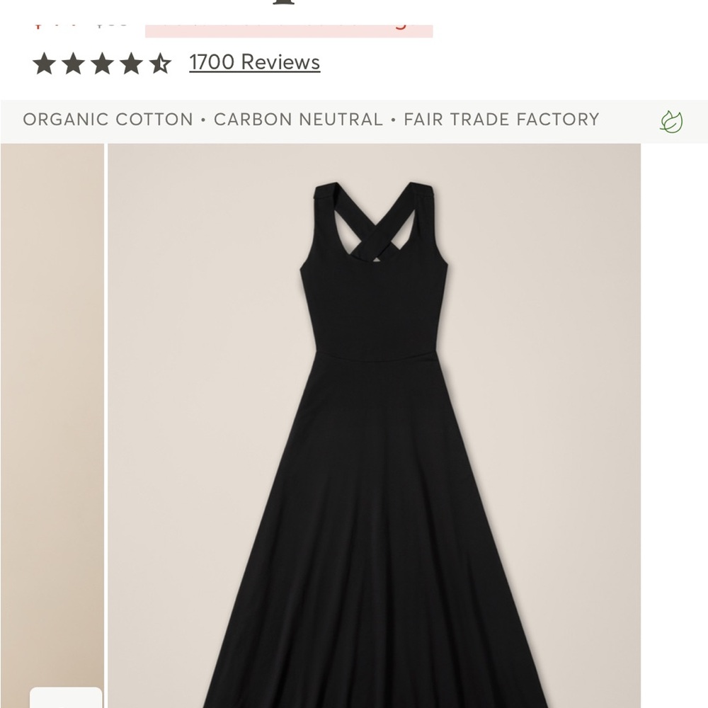 Pact 100 % Organic Cotton Classic Black Dress